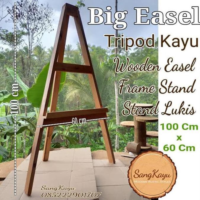 

Baru! Best Seller Wooden Easel 60X100 Frame Stand Kayu Tripod Canvas Stand Termurah