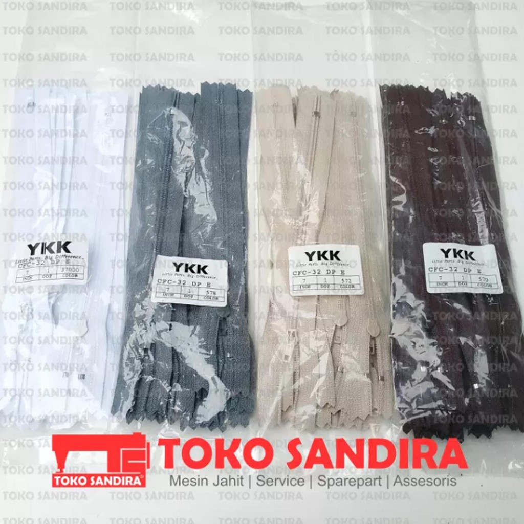 Resleting Celana 7 Inch 17.5cm Kepala Warna Isi 12 Pcs