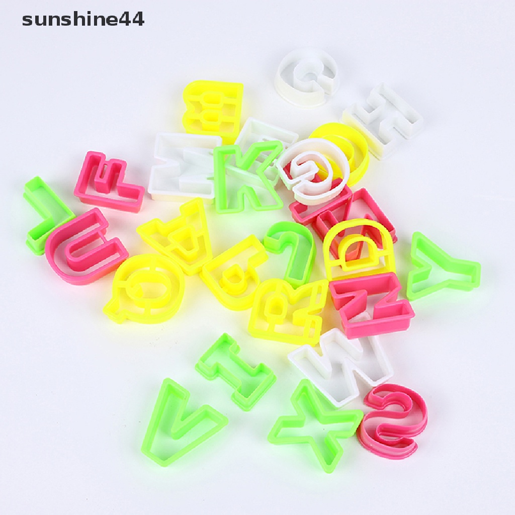 Sunshine Cetakan Kue / Biskuit / Fondant DIY Bentuk Huruf Alfabet Bahan Plastik