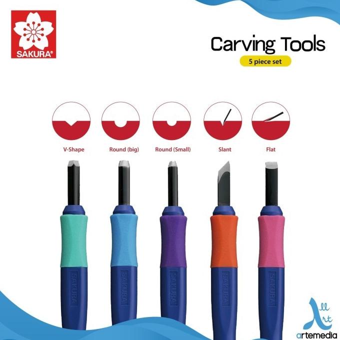 

Alat Pahat Sakura Carving Tools 5 Shapes Set ---READY---