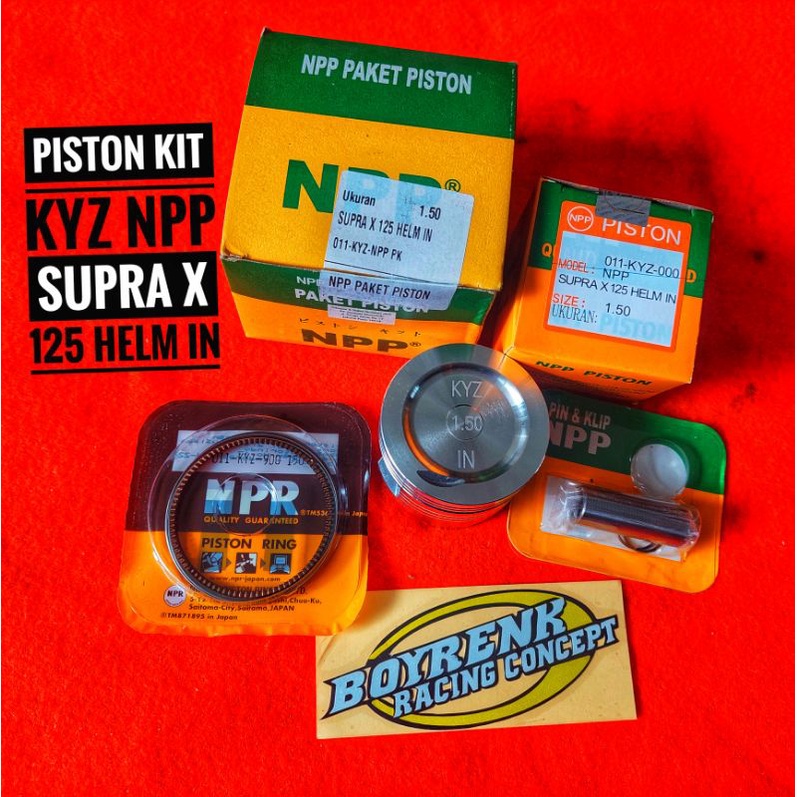 PISTON KIT SET SUPRA X 125 HELM IN (KYZ)OVZ 150 SD 200 -BOYRENK RACING