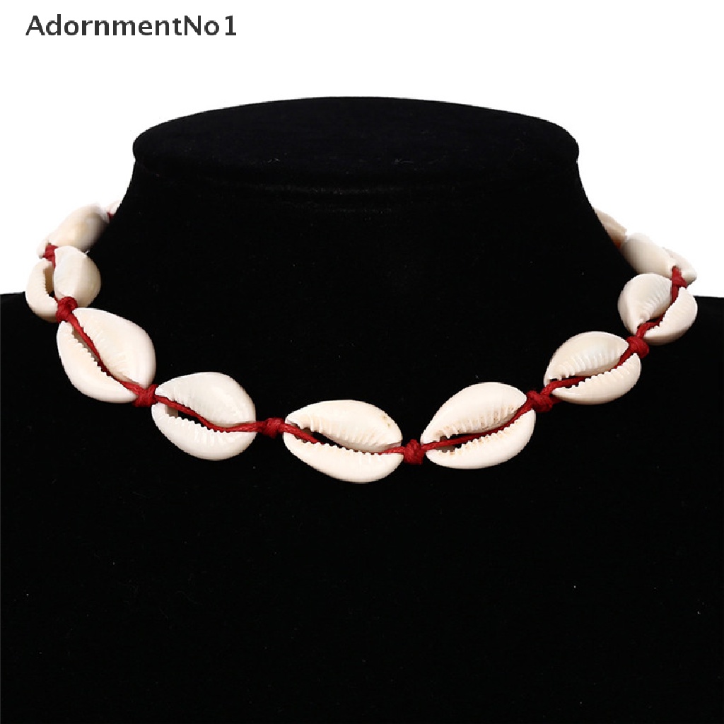 (AdornmentNo1) Kalung Choker Gaya Bohemia Liontin Kerang Laut Untuk Perhiasan Wanita / Pantai