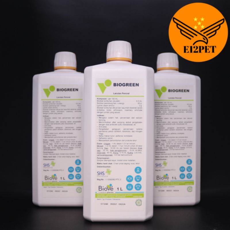 Biogreen 1 Liter Supplement Sorbitol Lycin Cat/Dog /Ayam/Merpati/Sapi