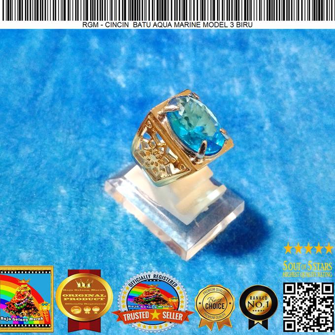 Cincin Batu Aqua Marine Model 3 Biru Shopee Indonesia