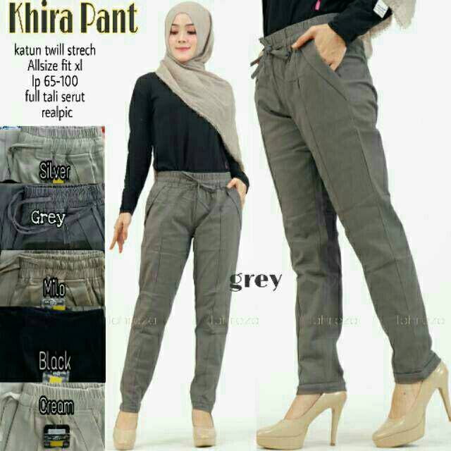 BAGGY PANT katun Tuwil Import, Dewasa/ full tali pinggang/Allsize fit XL/ Lp 65 - 100