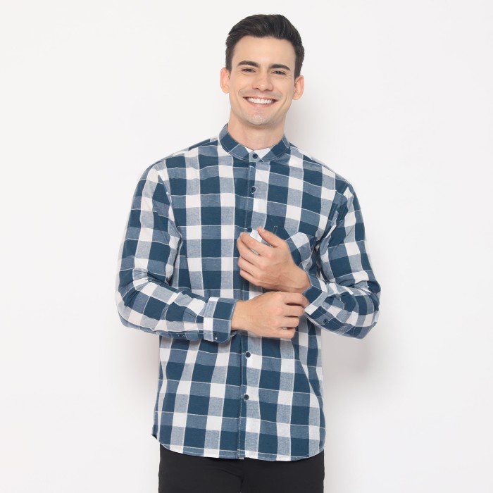 Marimampir Platini Kemeja Shanghai Motif Kotak Pria Lengan Panjang 961023 - XXL