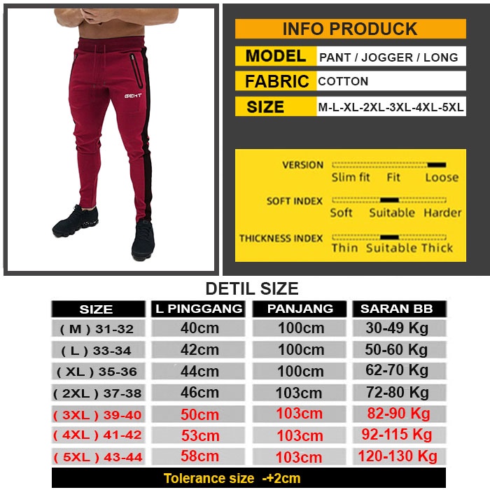 Celana panjang pria Celana training jogger pant unisex celana olahraga 30 32 34 36 38 40 42 GEHT