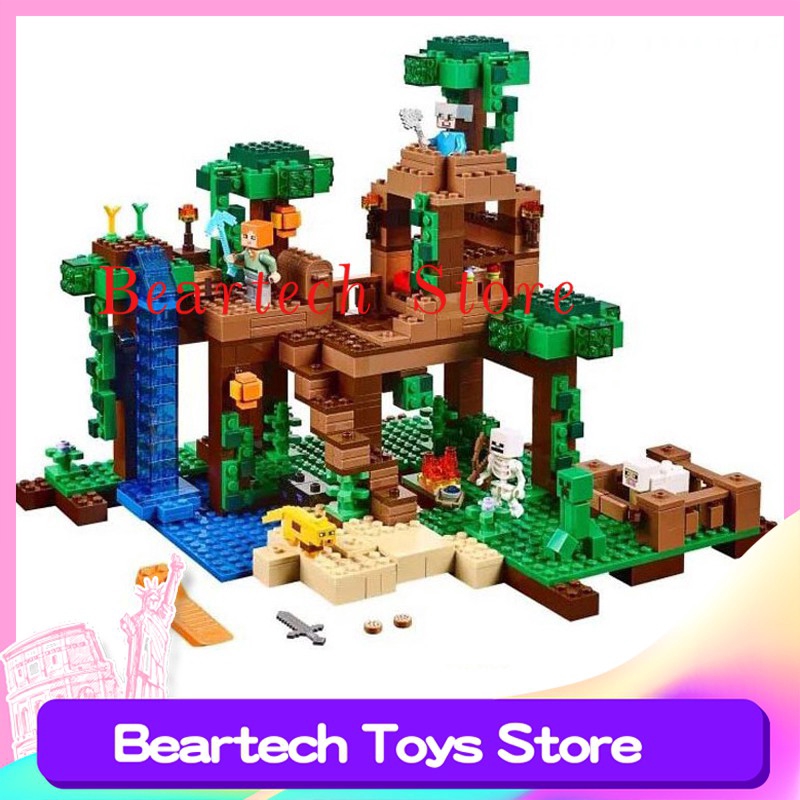 The Jungle Tree House Building Blocks My World Toys Compatible 21125 Bricks Minecraft Minifigures Shopee Indonesia