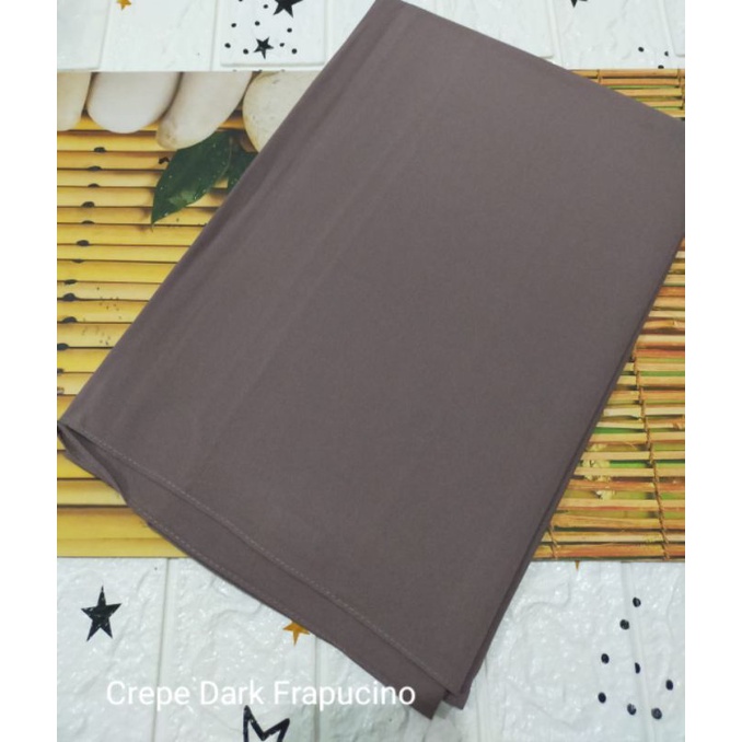 [175X75 CM] Jilbab Pashmina Polos Crepe Diamond Italiano Umama-Crepe Dark Frapucino
