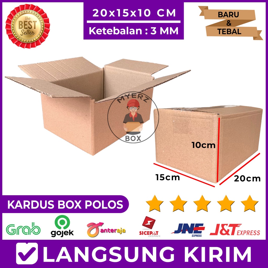 

Kardus Polos Karton Box Packing 20x15x10 Cm Single Wall, Tebal