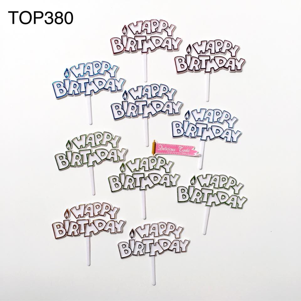 

TOP380 Top Happy Birthday E Pajangan alat hias topper hiasan kue tart mainan