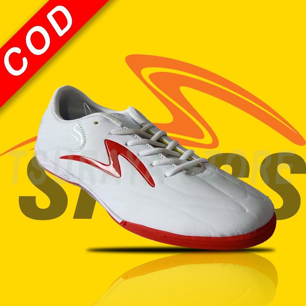 sepatu futsal putsal footsal SPECS ESTADIO ACCELERATOR PUTIH MERAH futsal murah