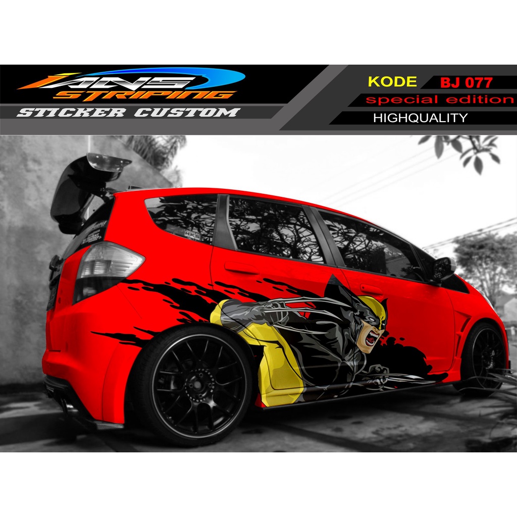 VARIASI STICKER MOBIL JES JAZZ, SIGRA, YARIS, SWIFT / DECAL MOBIL / DECAL STICKER MOBIL ANIMASI BATMAN