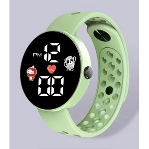 JAM TANGAN DIGITAL ANTI AIR MURAH RAINBOW WATCH KARET SPORT LED PRIA WANITA COUPLE HIGH QUALITY COD-575 MATCHA GREEN