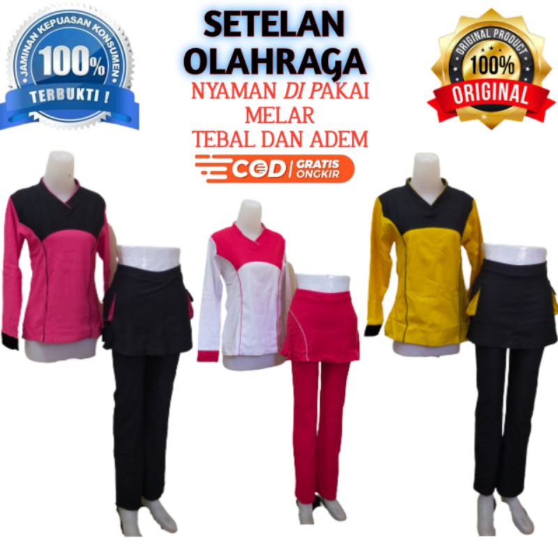 Baju senam muslimah keren / baju olahraga / setelan olahraga persit bhayangkari / training olahraga 