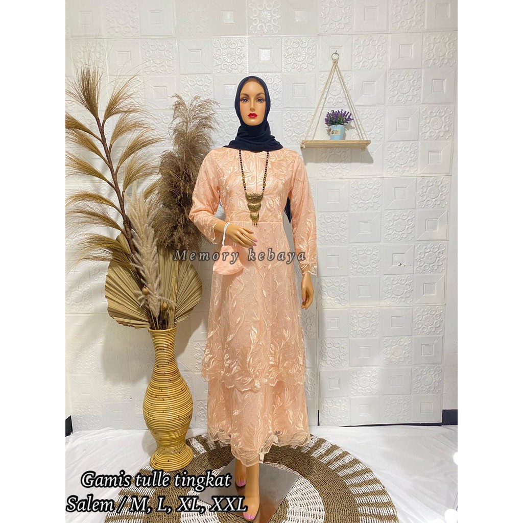 Gamis Tingkat Memori / Kebaya Modern / Gamis Brukat / Dress Kondangan / Gamis Busui / Kebaya Gamis