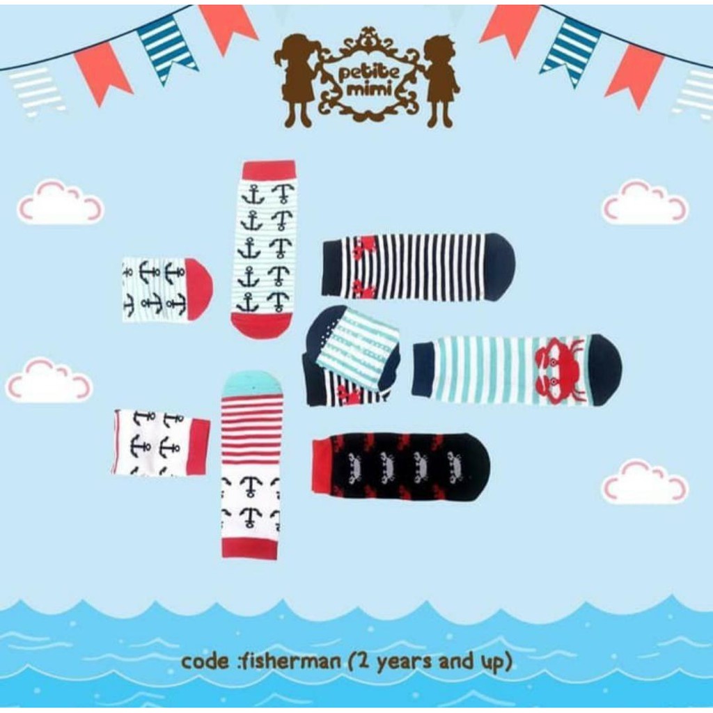 Petite Mimi Kaos Kaki Anti Slip Motif Boy Per 5 Pasang - PM-KKB/5