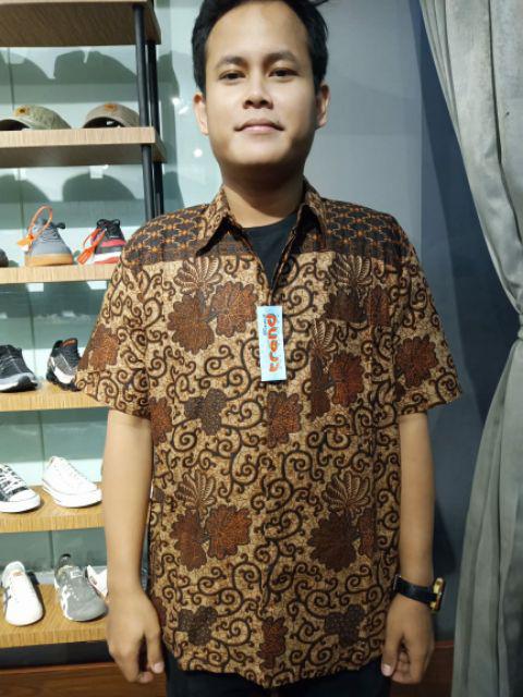 Asifa Batik Hrb026 Kenongo Kemeja Tosca Pekalongan Padi M L Xl Sogan Tulis Halus Kemeja Batik