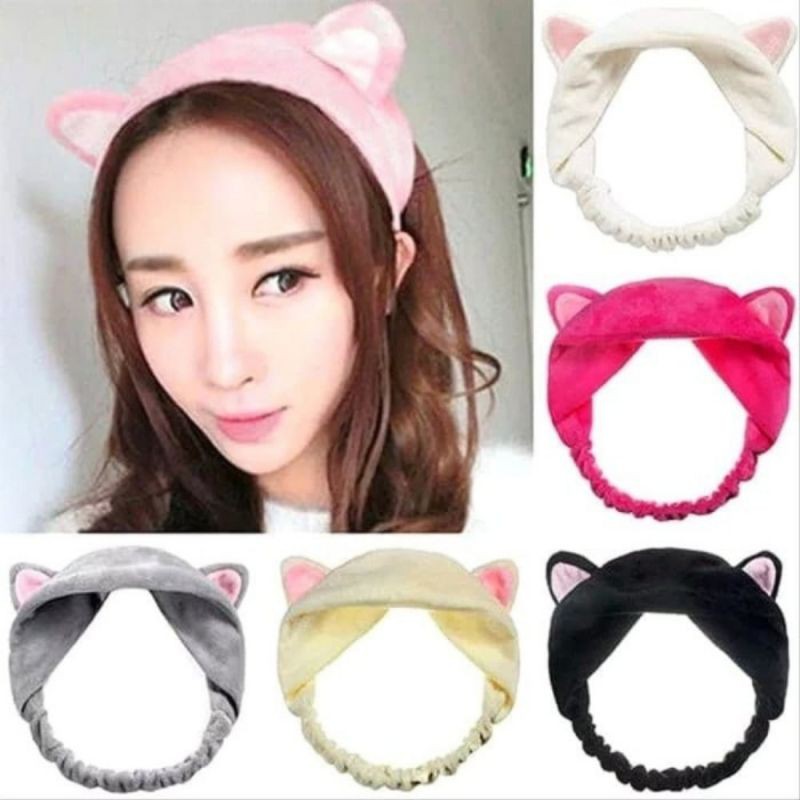 BANDO RAMBUT KOREA HEAD BAND UNTUK CUCI MUKA MAKEUP FASHION KUCING