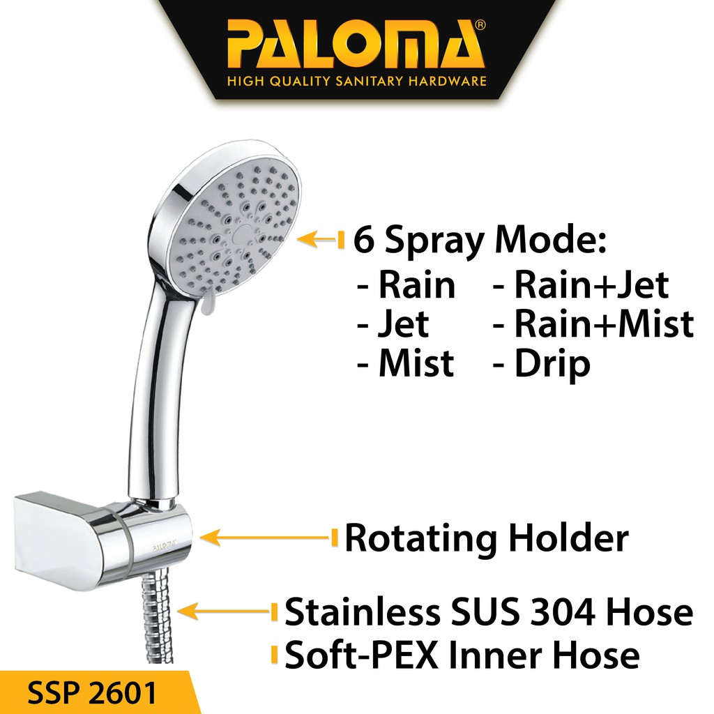 PALOMA SSP 2601 Shower Set Handshower Mandi Hand Shower Kepala Shower Head Air Paket