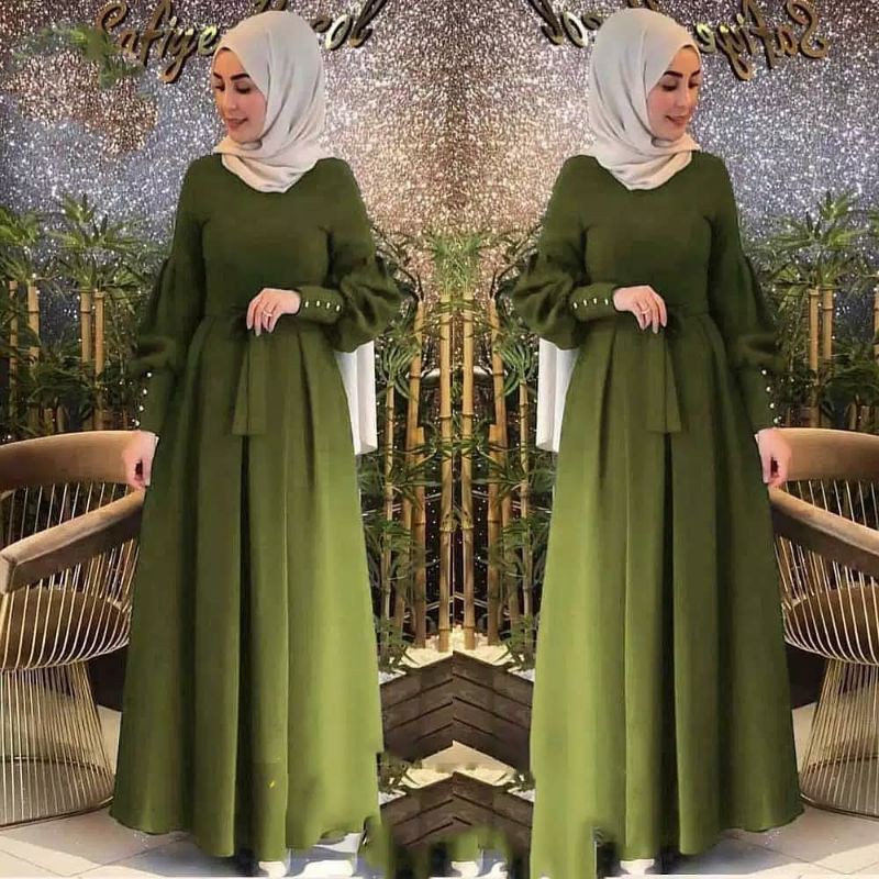 Baju Gamis Muslim Syari  Terbaru 2021 Model Baju Pesta Wanita kondangan Kekinian gaun remaja