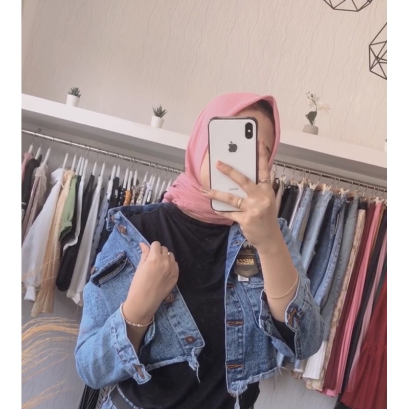 jaket jeans Crop / Jaket jeans Riped