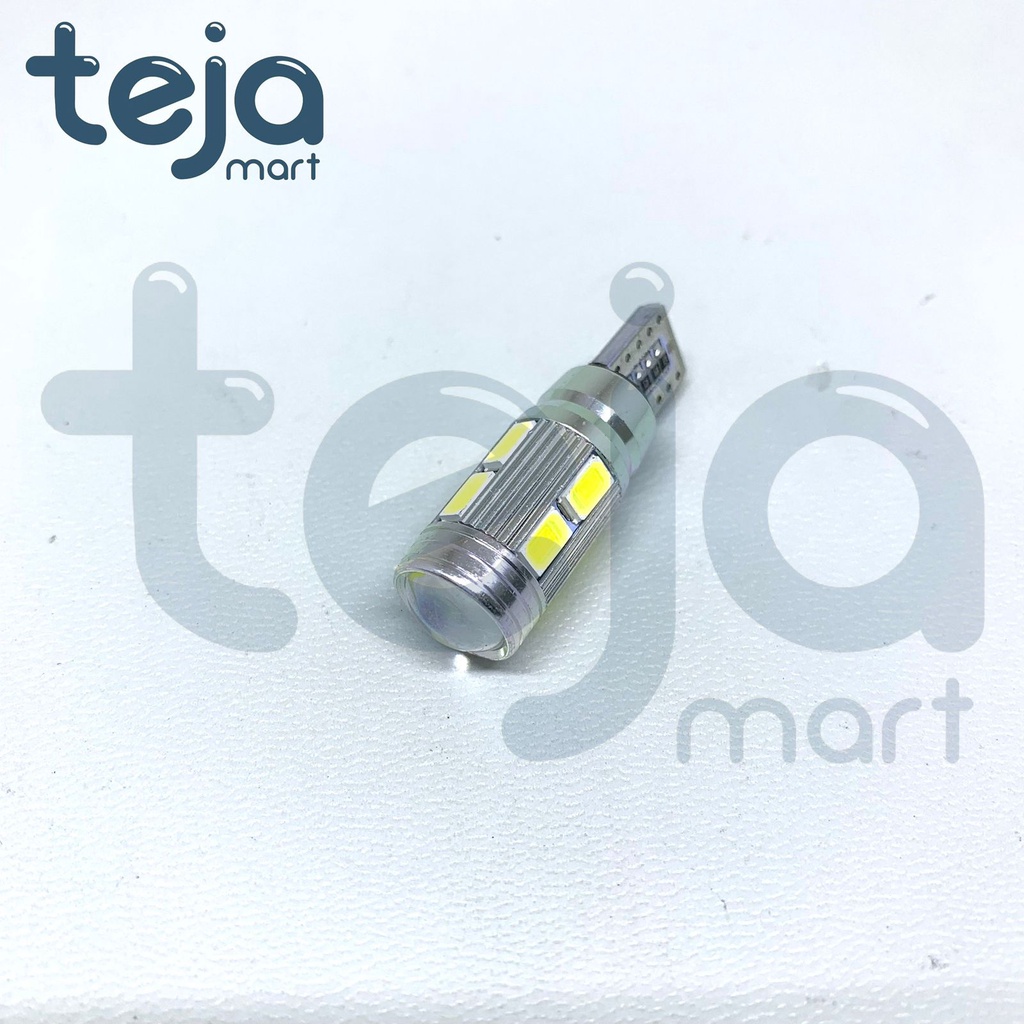 Lampu LED T10 CANBUS 5630 5730 10 Mata SMD Aluminium Lensa PROYEKTOR High Quality Mobil Motor Senja