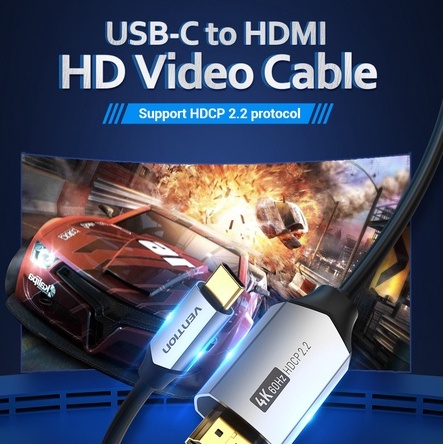 Vention Kabel Usb Type C to Hdmi HDCP Certified Thunderbolt CGO