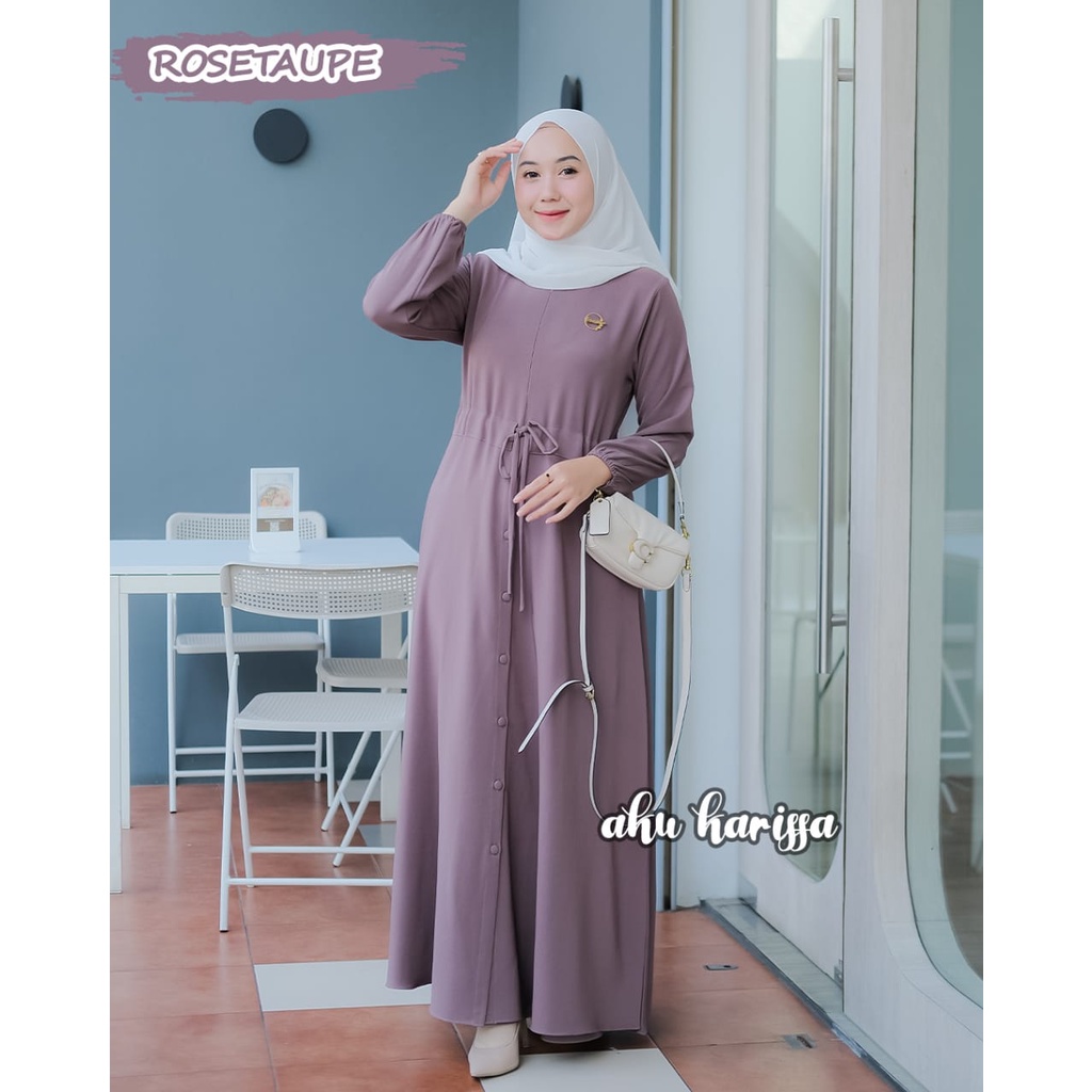 Dress Akifah ori aku karissa tifany twill dan videlya cringkle airflow dress serut bawah kancing busui