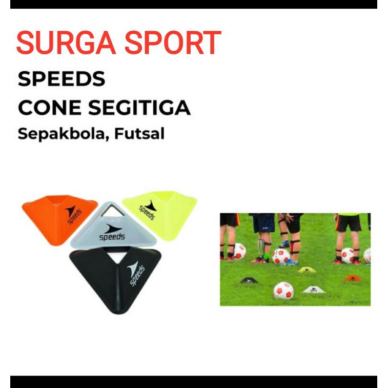 SPEEDS Cone segitiga triangle kerucut alat bantu latihan sepakbola sepak bola futsal lapangan olahra