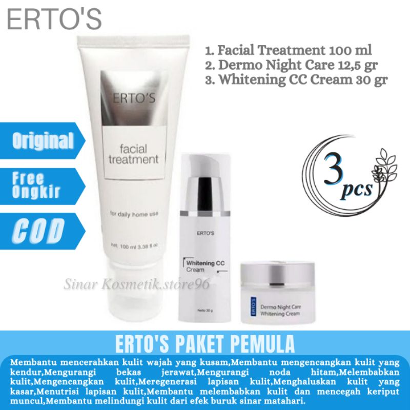 Ertos Paket Pemula - (Facial Treatment, CC Cream, Night Cream)