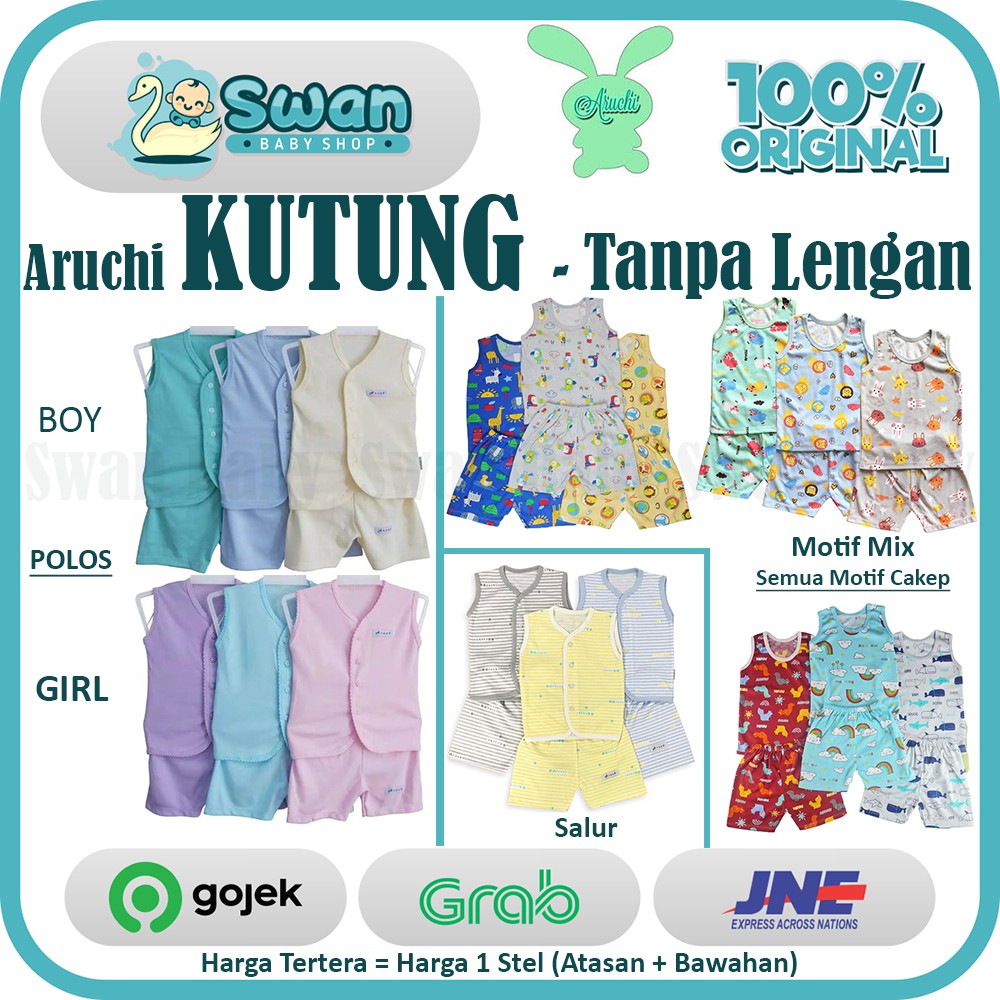 Aruchi Setelan Kutung Motif / Polos / Kutung Bayi