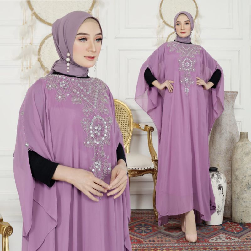 Model Terbaru/Kaftan Fahira Kr 15 Bahan Ceruty Babydoll/Kaftan Wanita/Kaftan Jumbo/Kaftan Putih/Kaft