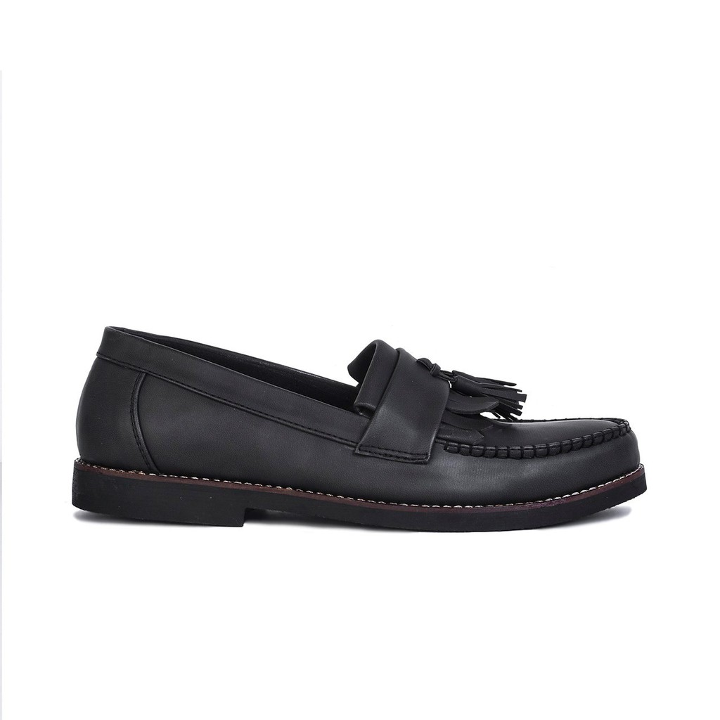 AARON BLACK - Sepatu Loafers Pria Kulit Kasual Klasik Formal Kerja Kuliah Pria/Cowok - Loafer