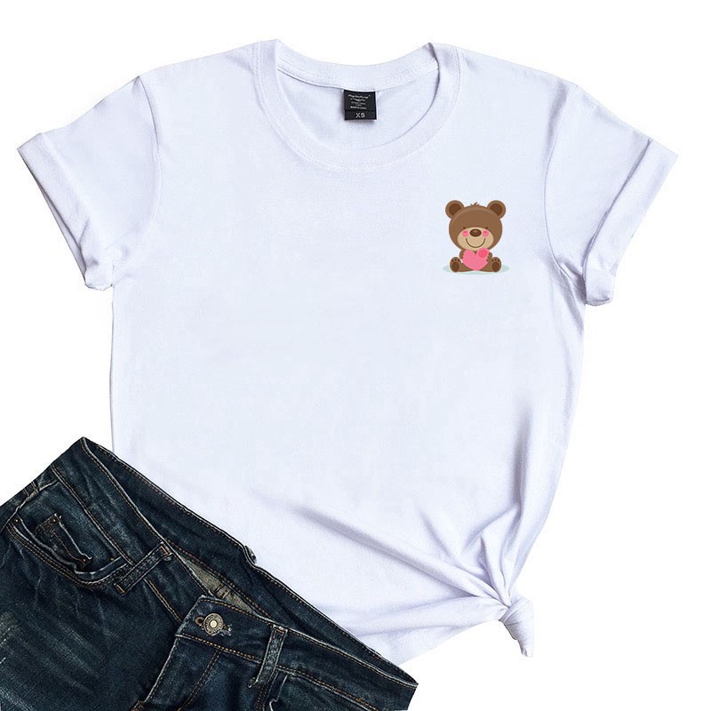 kaos cute bear love/ kaos wanita / KATUN 24S