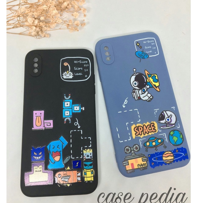 Soft Case iPhone 6 6S 7 8 + Plus X XR SE 2020 XS Max 11 12 Pro Max Side Pattern Casing Astronaut