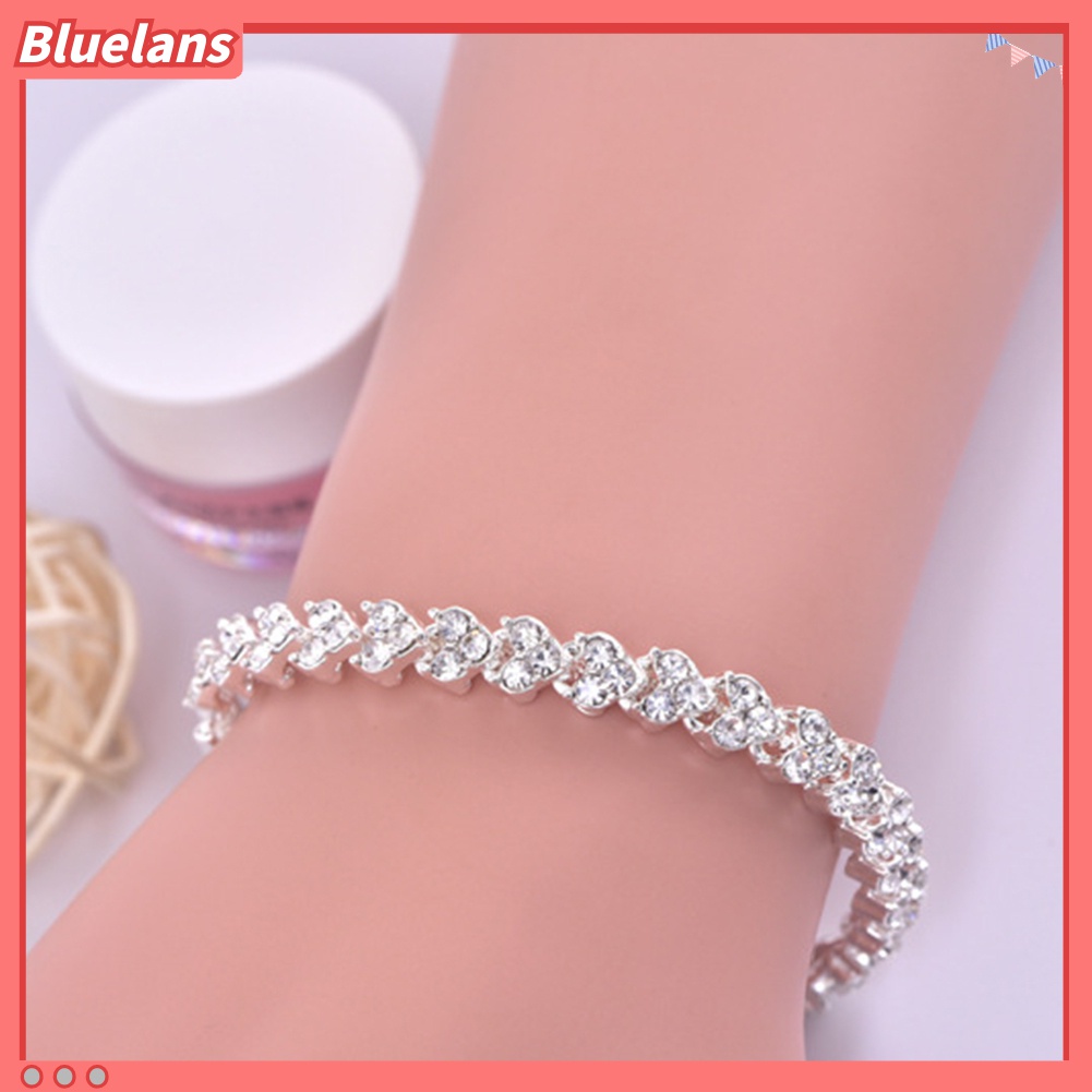 Gelang Bangle Adjustable Aksen Berlian Imitasi Untuk Wanita