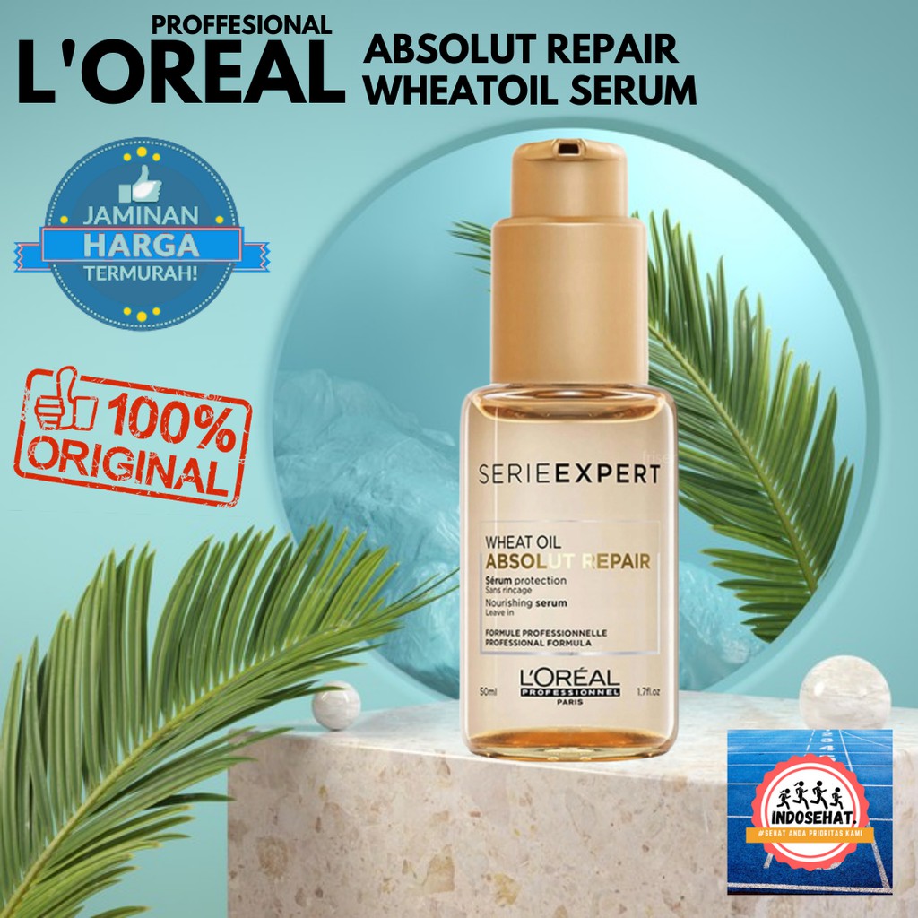 LOREAL Serie Expert Absolut Repair Hair Serum - Serum Perawatan Rambut Rusak Kering Bercabang 50 ml
