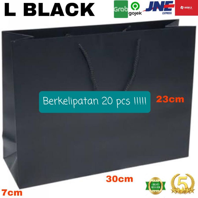 

Paperbag Tas Kertas|Goddie Bag Tas Kertas|Paperbag Take Away uk L Hitam