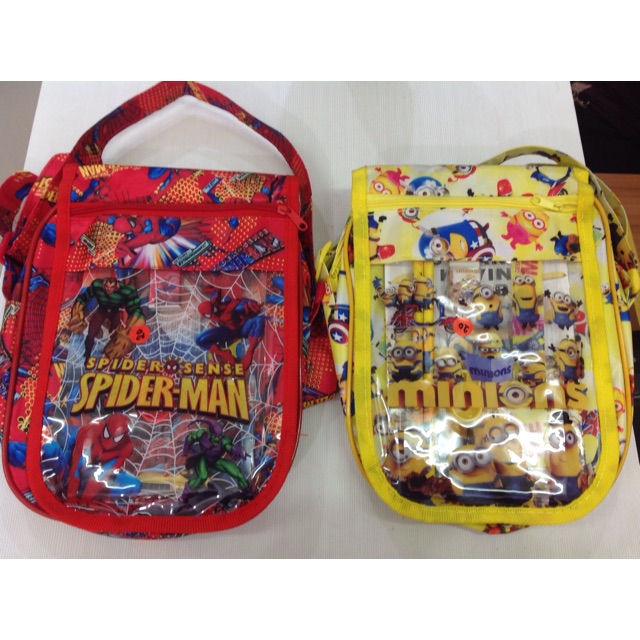 Study set tas slempang , isi tas sudah ada satu set alat tulis