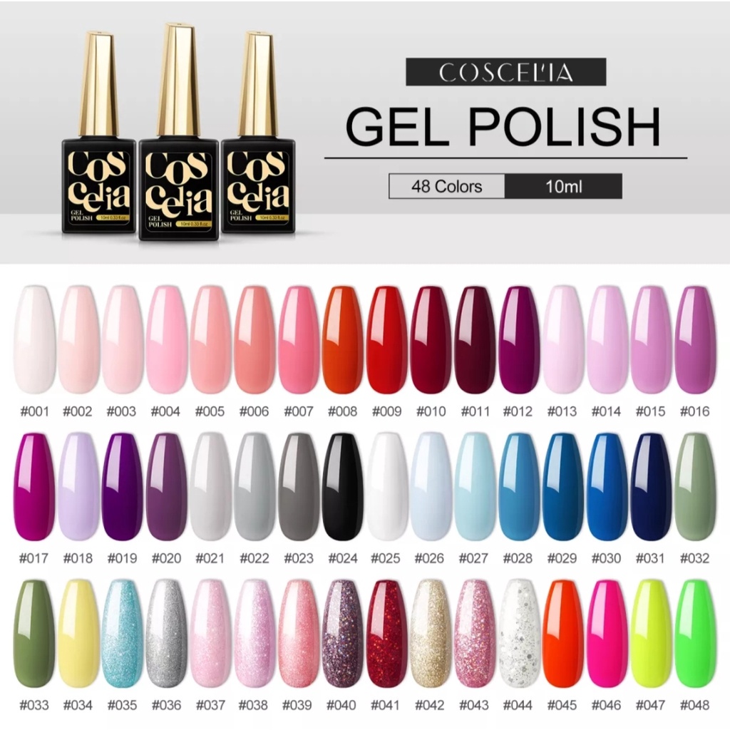 ORIGINAL COSCELIA Nail Gel Polish UV LED 10 ml / Kutek / Cat Kuku Murah