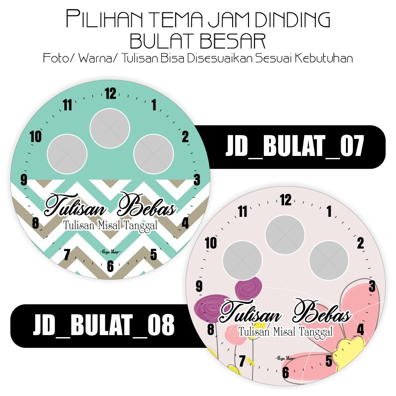 JAM DINDING FOTO CUSTOM BULAT BESAR