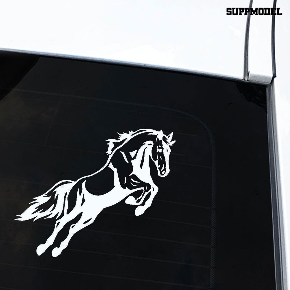 Stiker Vinyl Reflektif Motif Gambar Kuda Lompat Untuk Bumper Body Mobil