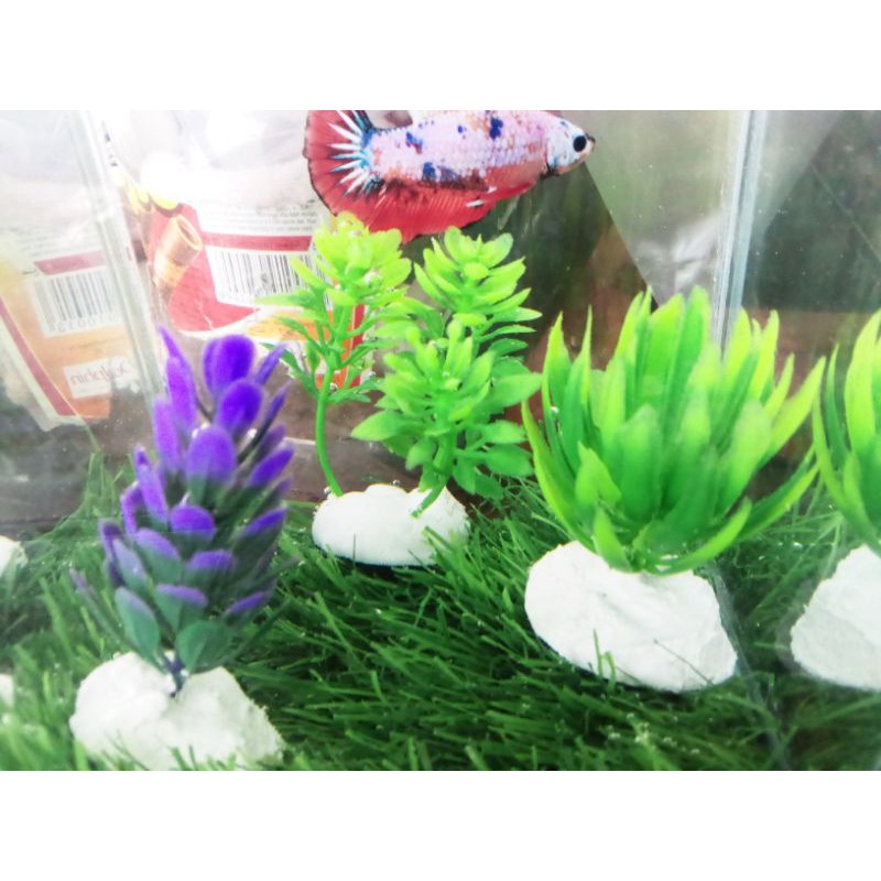 Hiasan Aquarium Mini Bunga hiasan aquarium cupang Tanaman hias akuarium
