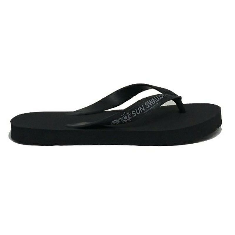 Sandal jepit pria sun swallow hitam full black ukuran besar 41 - 44