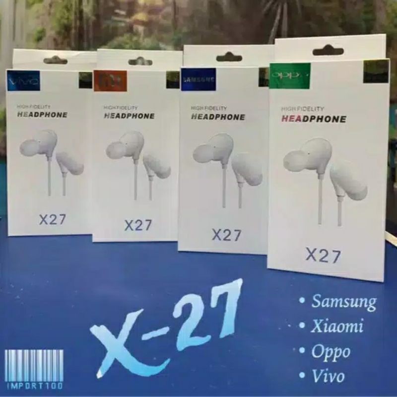 hf headset X27 branded stereo music pack import