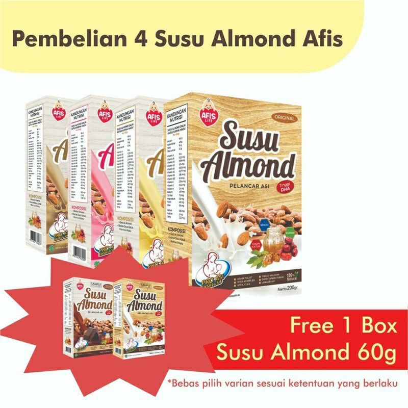 Susu Almond afis // pelancar Asi beli 4 pc dapat free