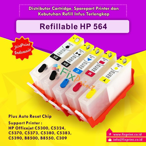 Cartridge CISS   Refillable HP Officejet C5300 C5324 HP 564 Auto Reset