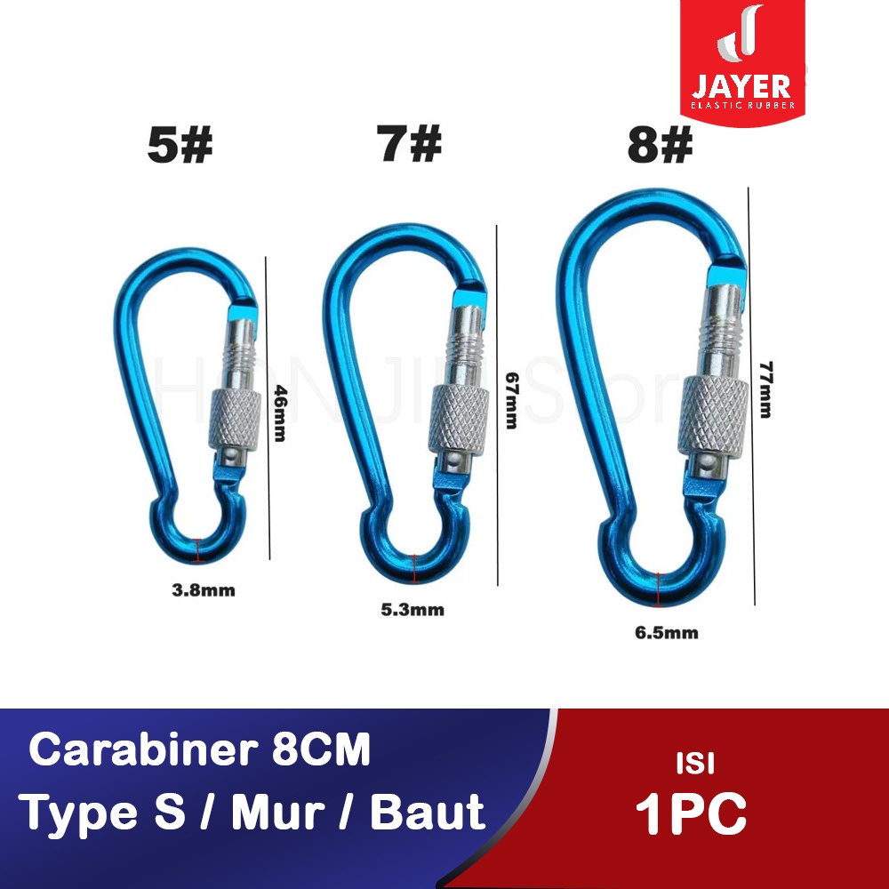 Carabiner Karabiner Gantungan Kunci S 8CM mur / Baut / Keychain Carabiner