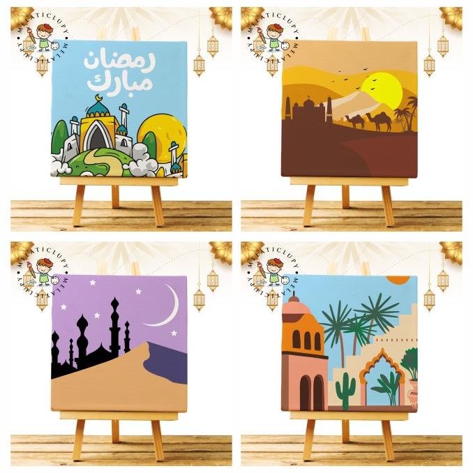 

PAINT BY NUMBER CANVAS 20X20 CM - ISLAMIC ARABIC RAMADAN IDUL FITRI